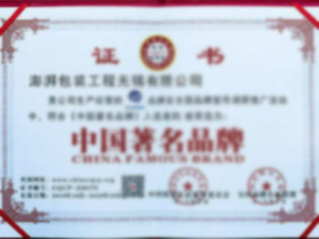 中国著名品牌证书