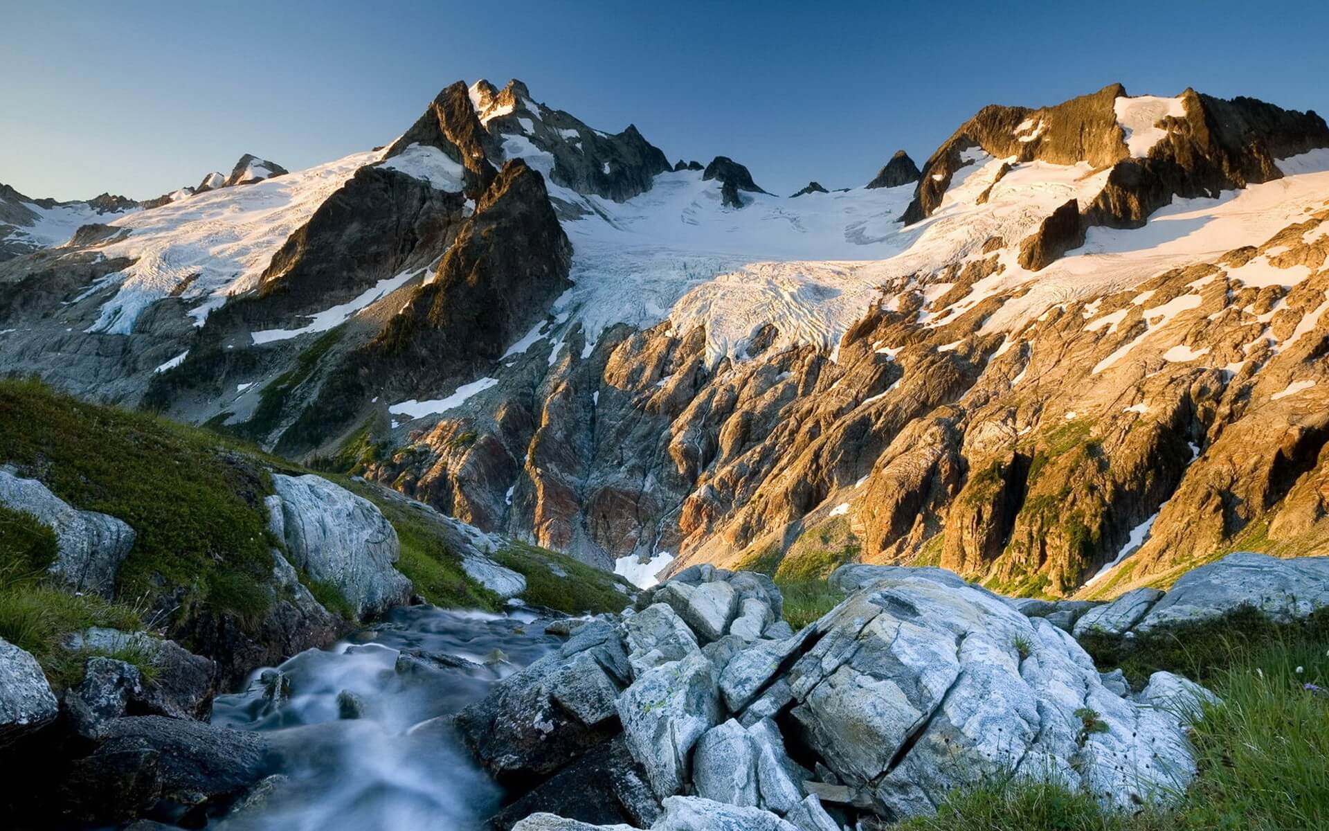 雪山,阳光